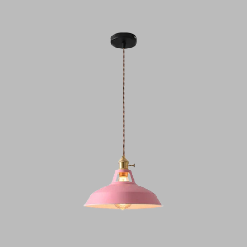 Retro Pastel Metal Pendant Light – Chic Vintage Ceiling Lamp