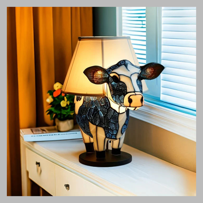 Whimsical Cow Table Lamp – Creative Night Light for Bedrooms & Living Spaces