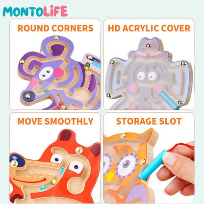 Wooden Magnetic Maze – Interactive Fine Motor Skill Learning Toy