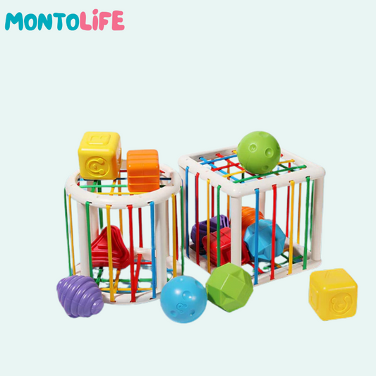 Shape Sorting Blocks – Wooden Educational Toy for Early Learning