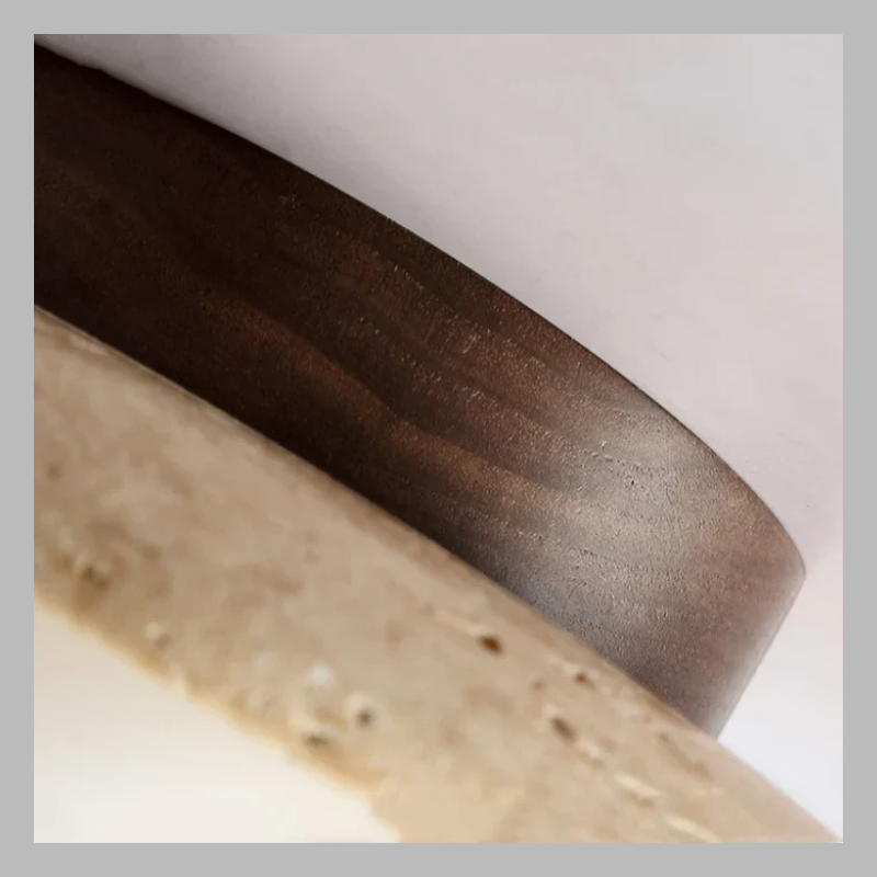 Elegant Travertine Ceiling Light – Modern Minimalist Natural Stone Fixture