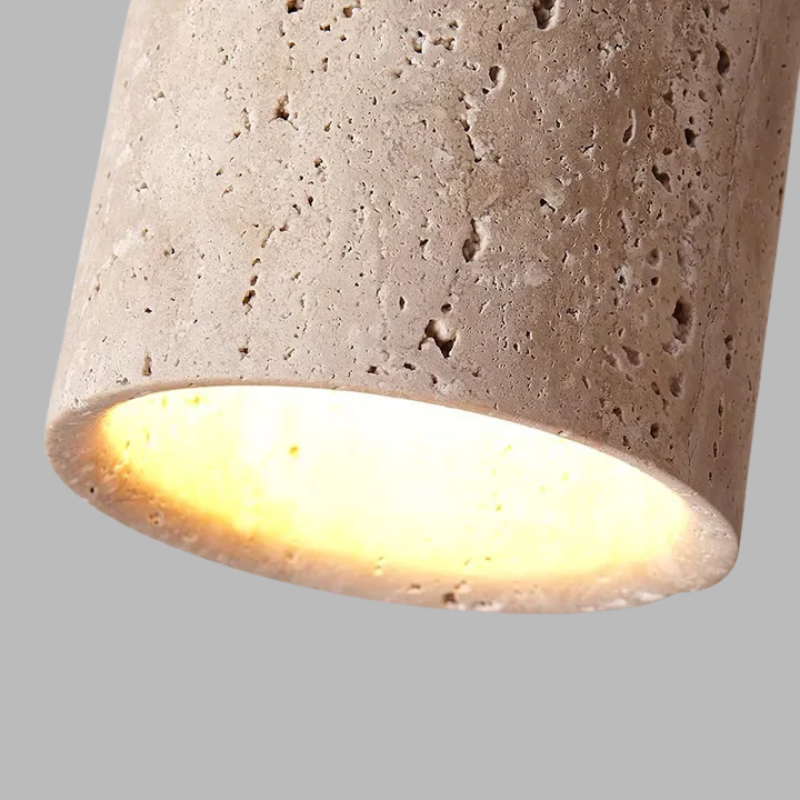 Elegant Travertine Ceiling Light – Modern Minimalist Natural Stone Fixture