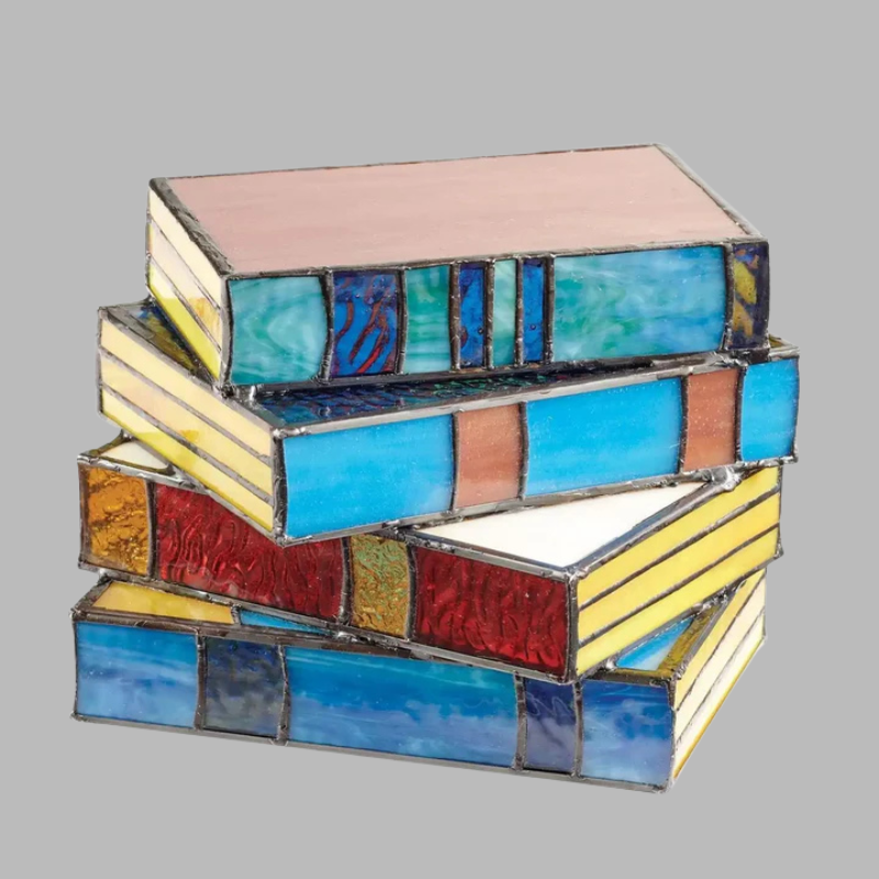 Stained Glass Book Night Light – Vibrant Storybook Inspired Bedside Lamp