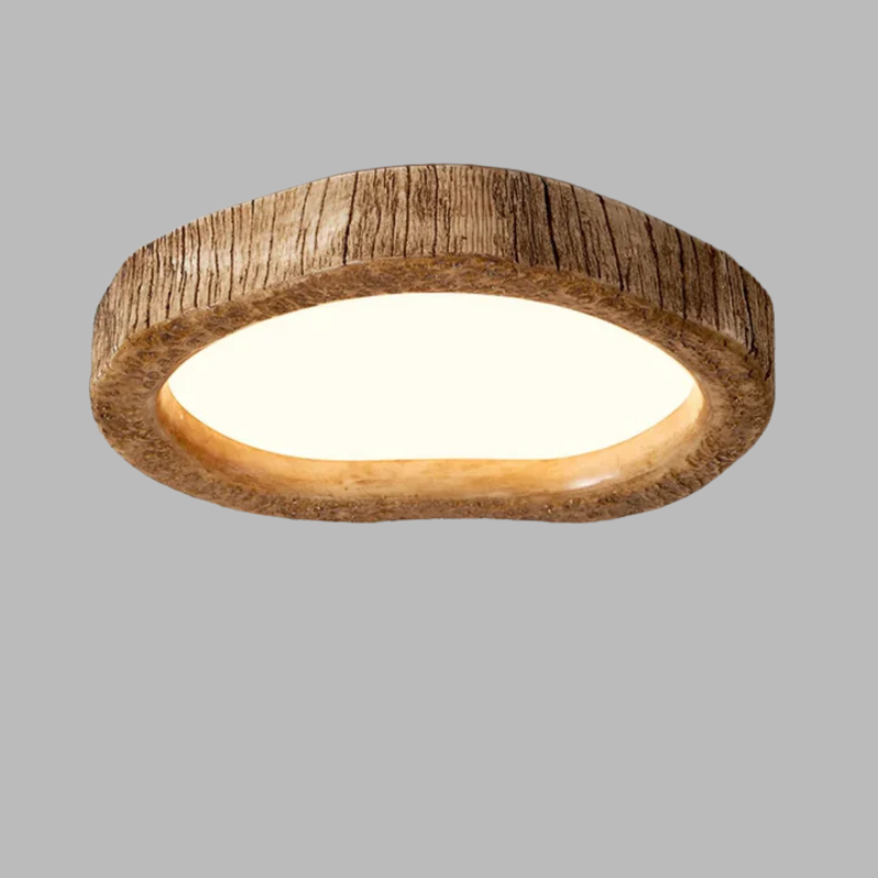 Rustic Log LED Ceiling Light – Enchanting Nature-Inspired Wooden Fixture
