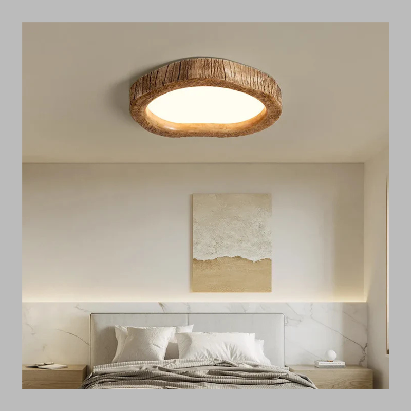 Rustic Log LED Ceiling Light – Enchanting Nature-Inspired Wooden Fixture