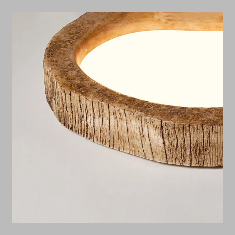 Rustic Log LED Ceiling Light – Enchanting Nature-Inspired Wooden Fixture