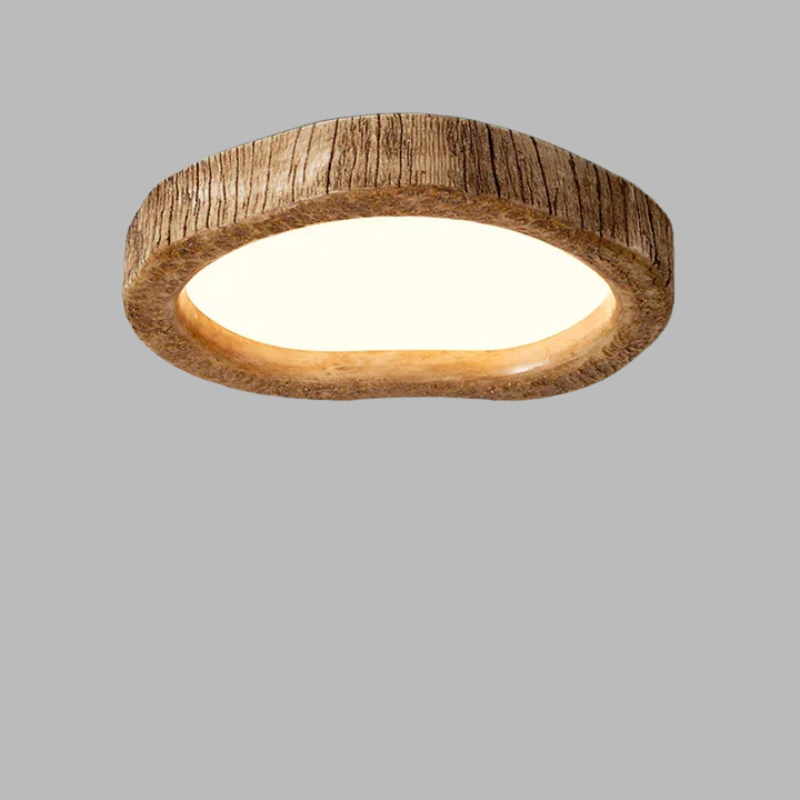 Rustic Log LED Ceiling Light – Enchanting Nature-Inspired Wooden Fixture