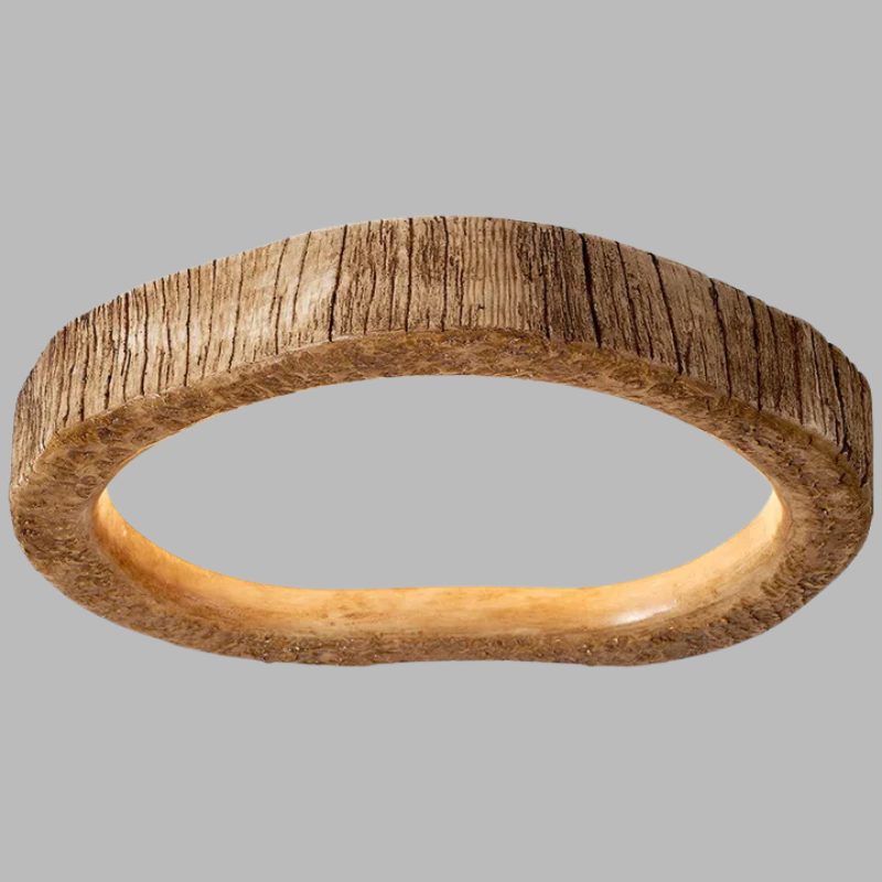 Rustic Log LED Ceiling Light – Enchanting Nature-Inspired Wooden Fixture