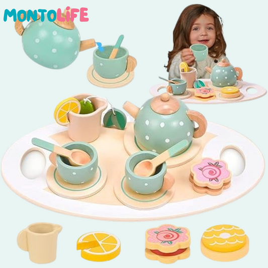 Wooden Tea Set – Pretend Play for Mindful Motor & Social Skills Development
