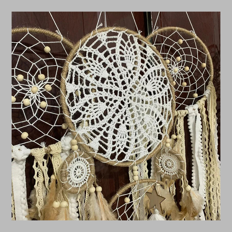 Handmade Boho Dreamcatcher Set – 5-Piece Artistic Wall Hanging Decor