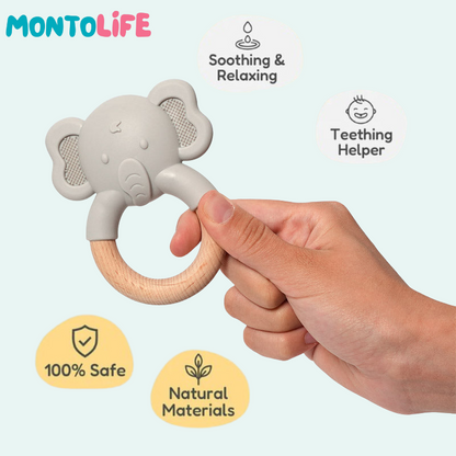 Baby Teething Elephant – Soft Silicone Sensory Toy for Oral Development