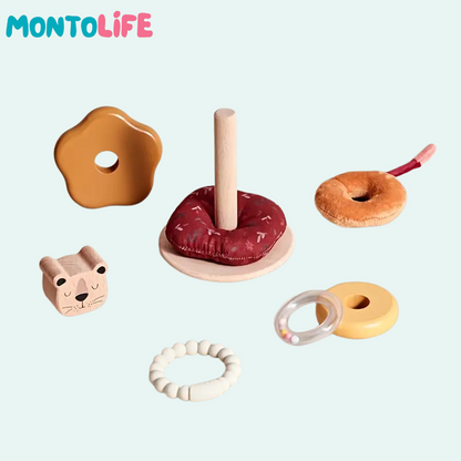 Wooden Lion Stacking Toy – Cute Animal Balance & Early Learning Playset