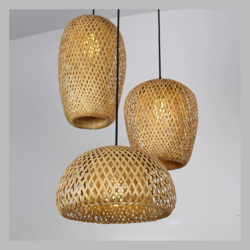 Handmade Rattan Pendant Light – Boho Chic Hanging Lamp