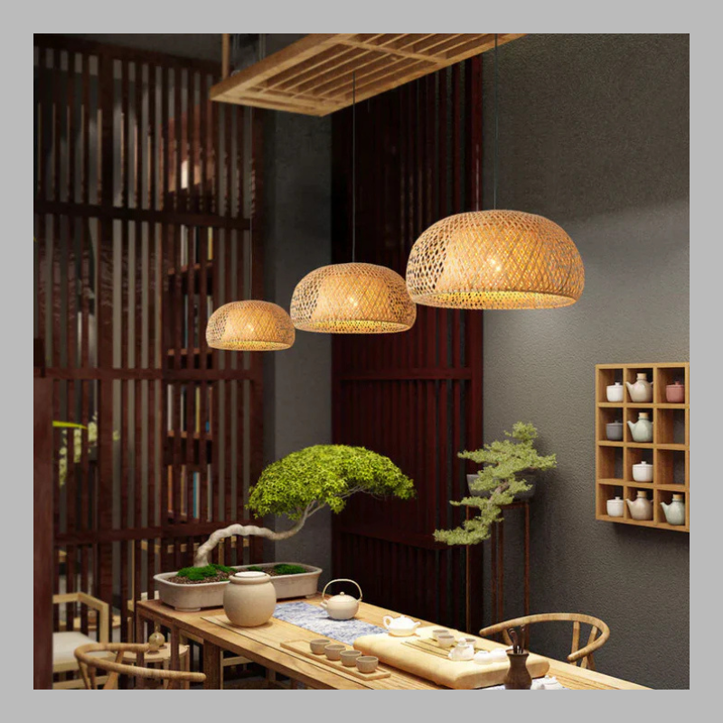 Handmade Rattan Pendant Light – Boho Chic Hanging Lamp