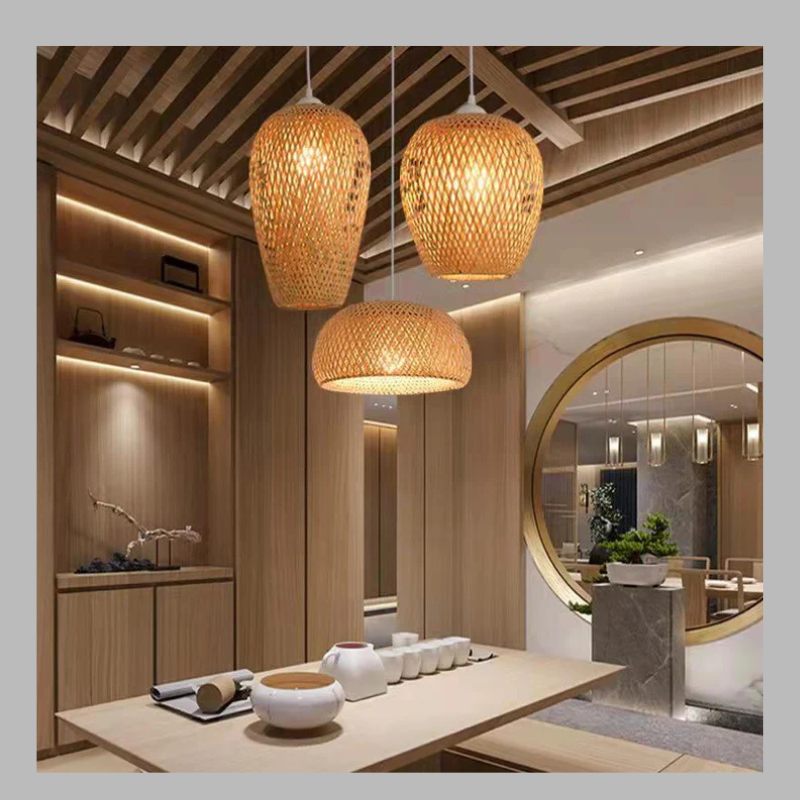 Handmade Rattan Pendant Light – Boho Chic Hanging Lamp
