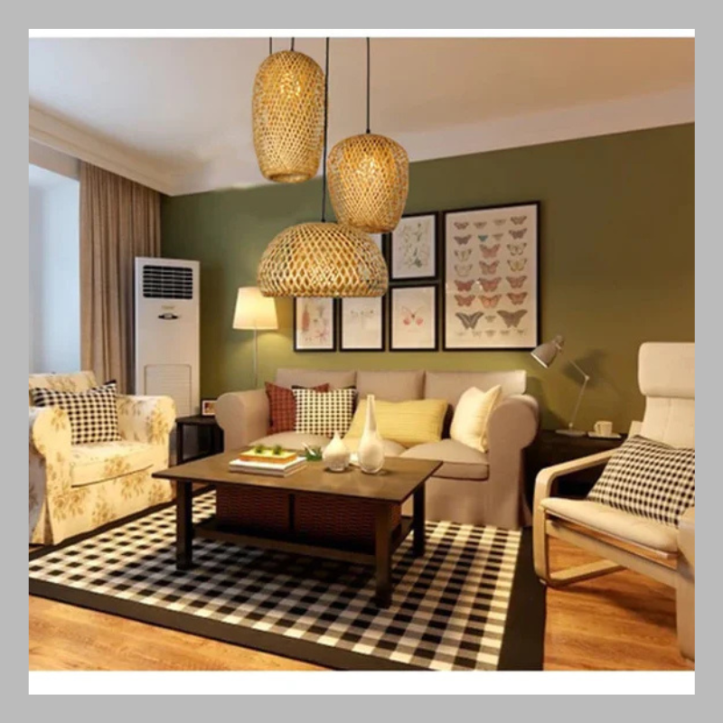 Handmade Rattan Pendant Light – Boho Chic Hanging Lamp