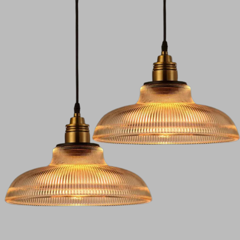 Retro Industrial Glass Pendant Light – Vintage Ceiling Lamp