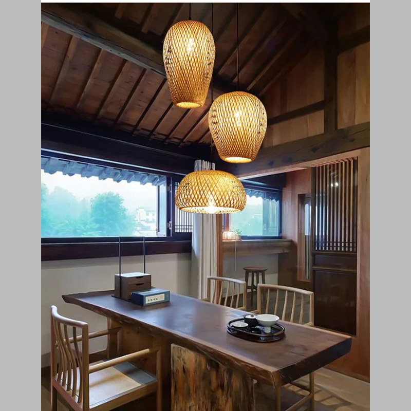 Handmade Rattan Pendant Light – Boho Chic Hanging Lamp