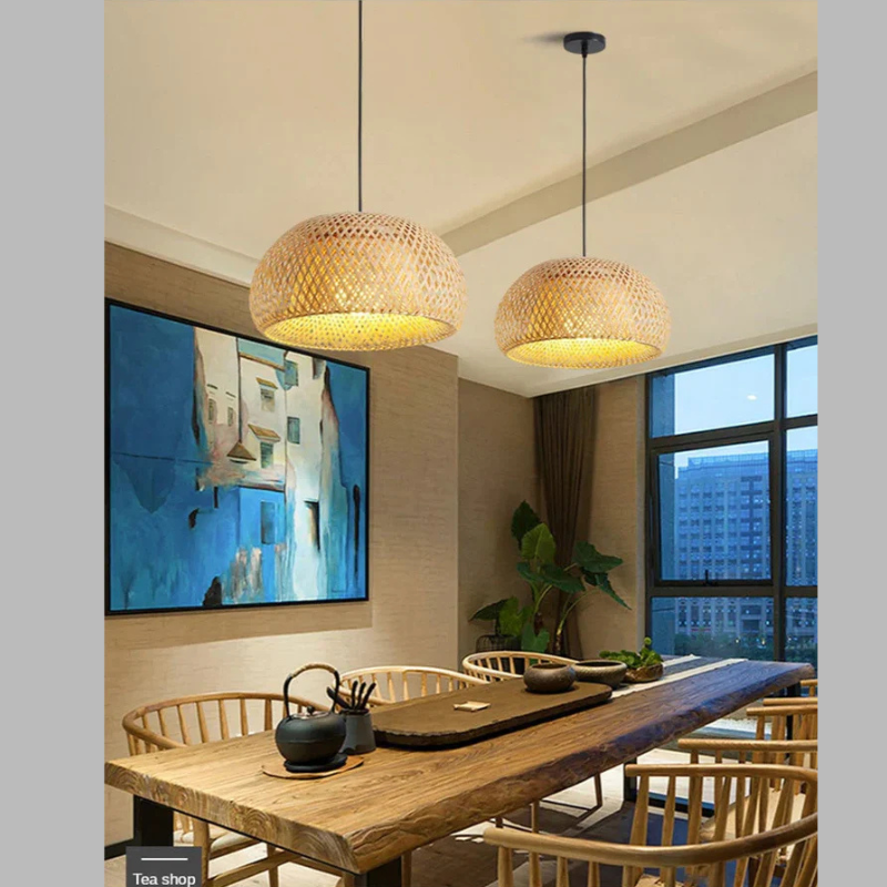 Handmade Rattan Pendant Light – Boho Chic Hanging Lamp