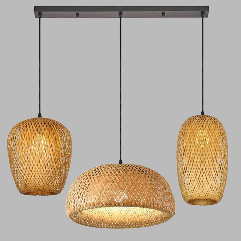 Handmade Rattan Pendant Light – Boho Chic Hanging Lamp