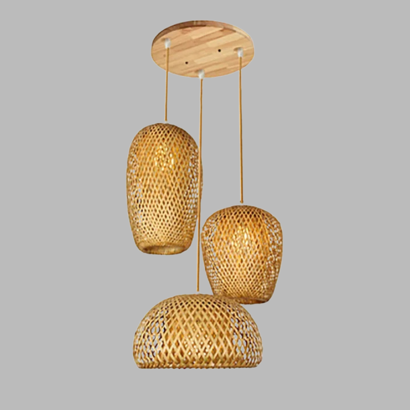Handmade Rattan Pendant Light – Boho Chic Hanging Lamp