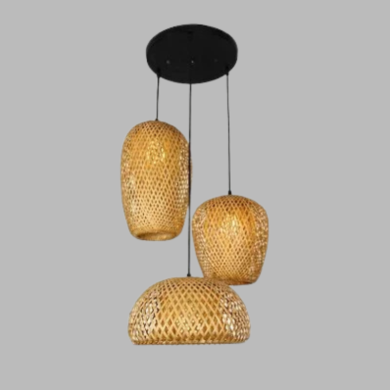 Handmade Rattan Pendant Light – Boho Chic Hanging Lamp