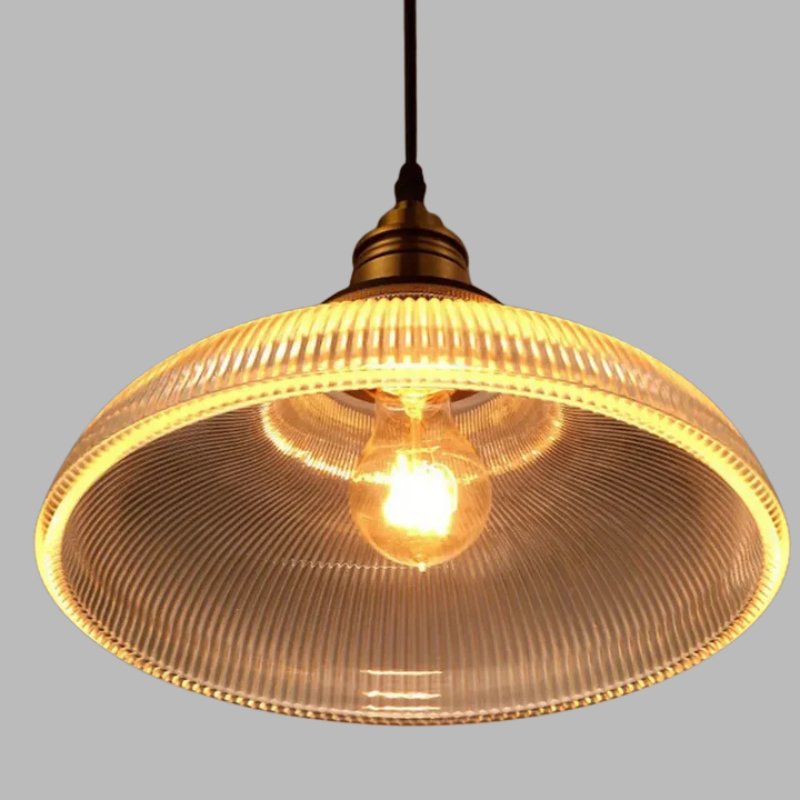 Retro Industrial Glass Pendant Light – Vintage Ceiling Lamp