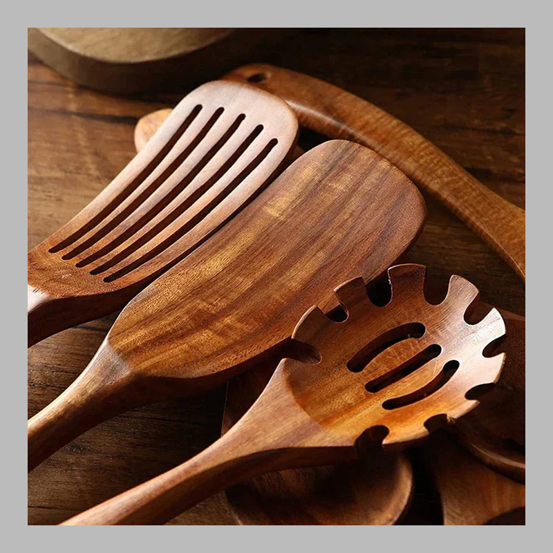 Premium Teak Wood Kitchen Tool Set – Durable, Eco-Friendly & Stylish