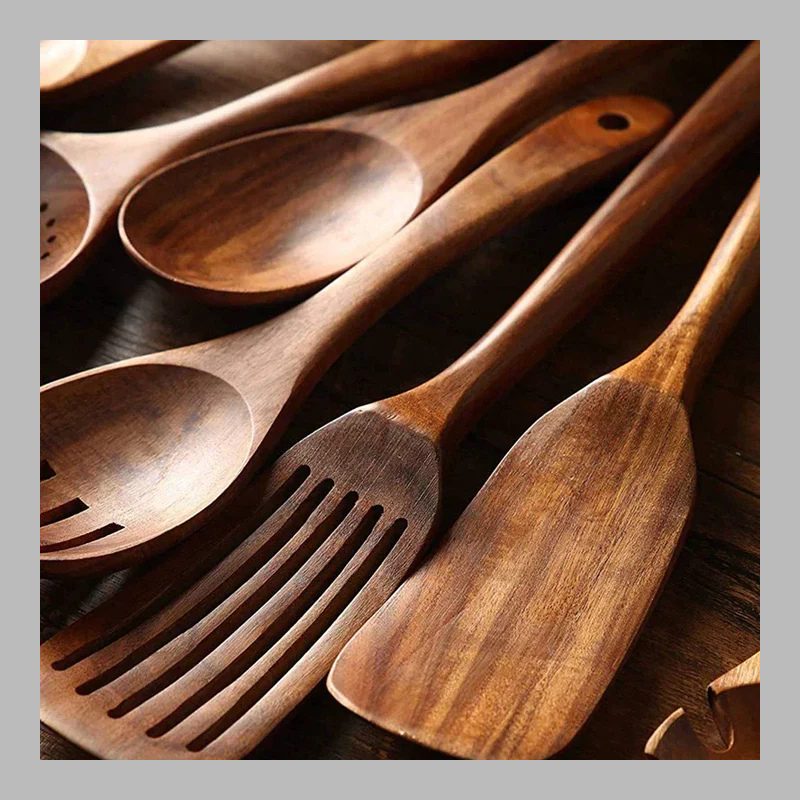 Premium Teak Wood Kitchen Tool Set – Durable, Eco-Friendly & Stylish