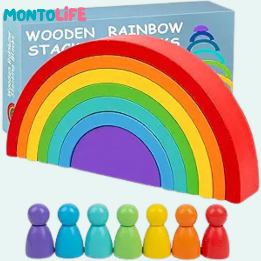 Stacking Rainbow – Montessori-Inspired Wooden Toy
