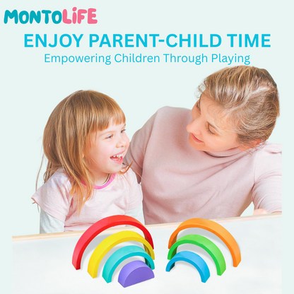 Stacking Rainbow – Montessori-Inspired Wooden Toy