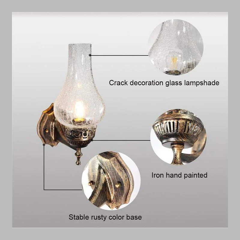 Antique Wall Oil Lamp – Vintage Rustic Lantern