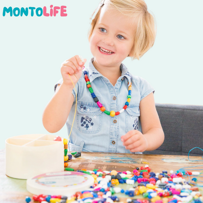Wooden Bead Lacing Set – 640-Piece Educational Fine Motor Skill Toy