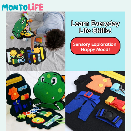 Sensory Busy Board – Dinosaur Activity Toy for Toddlers & Early Learning Fun