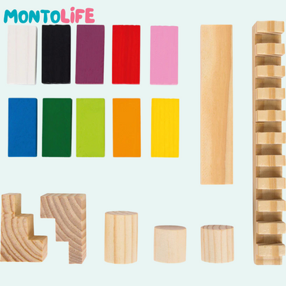 Wooden Domino Set – 560-Piece Creative Chain Reaction Building Game