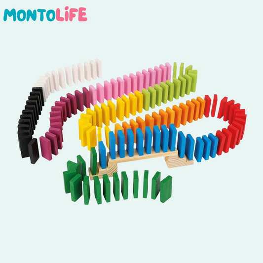 Wooden Domino Set – 560-Piece Creative Chain Reaction Building Game